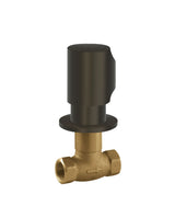 Llave de paso empotrada de rosca hembra con acabado negro bronce TRES