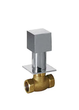 Llave de paso para baño de forma cuadrada con rosetón de latón cromado Cuadro TRES