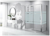 Pare-douche d’angle coulissant en verre trempé décoré Bali TR102 Kassandra