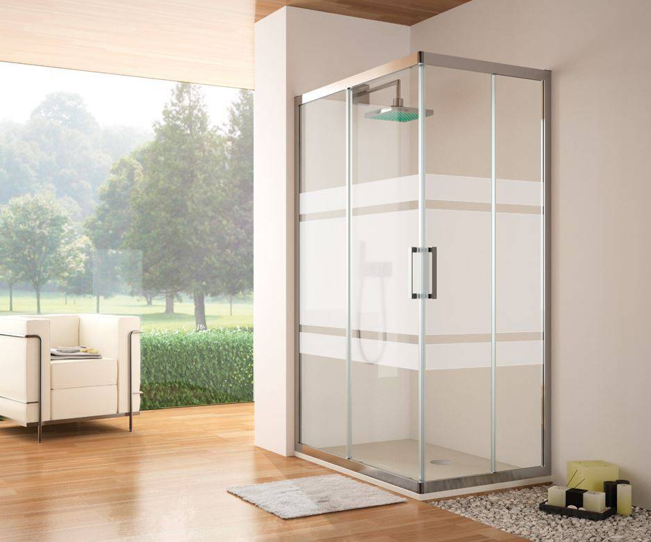 Mampara angular formada decorado correderas puertas y fijos por Bali Kassandra