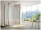 Pare douche coulissante pour salle de bain de 195 cm en verre trempé décoré Clio CU607 Kassandra
