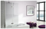 Mampara de bañera con paneles plegables y perfil anodizado en plata brillo TR573 Kassandra