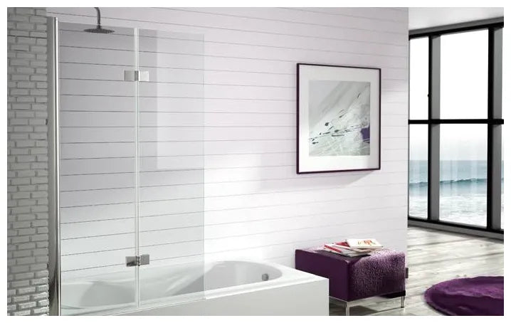 Mampara de bañera con paneles plegables y perfil anodizado en plata brillo TR573 Kassandra 0