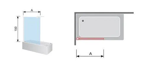 Mampara de bañera de panel fijo TR153 Kassandra 1