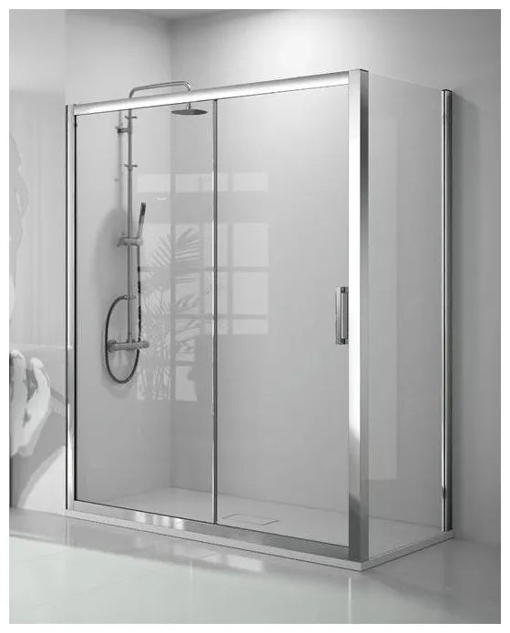 Mampara de ducha angular corredera con cristal templado TR102 Kassandra 1
