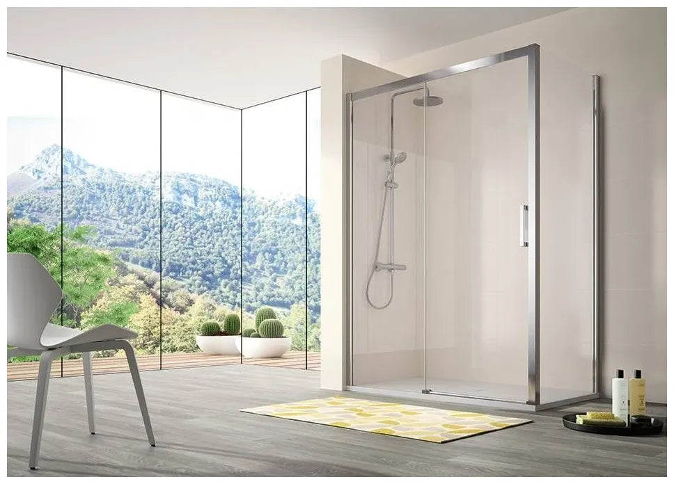 Mampara de ducha con puerta corredera de 195 cm de cristal templado CU607 Kassandra 0