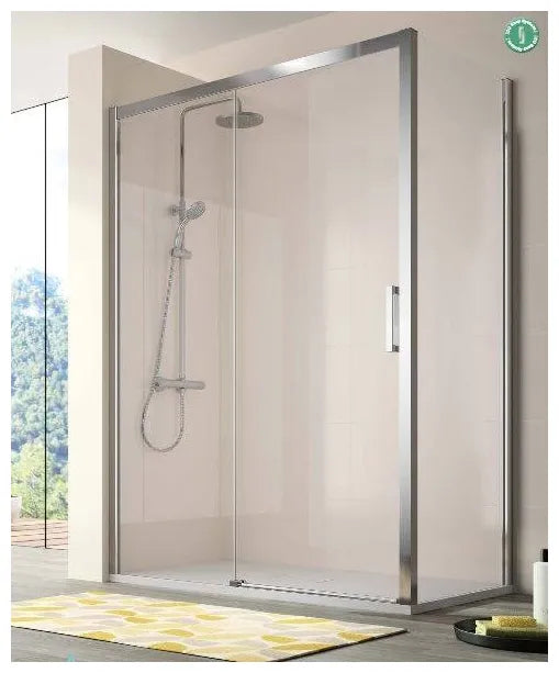 Mampara de ducha con puerta corredera de 195 cm de cristal templado CU607 Kassandra 1