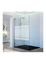 Pare-douche frontal fixe en verre décoré Clio profil argent brillant Fresh Kassandra