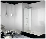 Pare-douche réversible avec panneau fixe frontal couleur argenté TR003 Kassandra