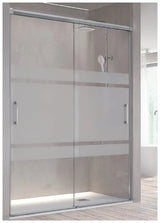 Pare douche frontal en verre trempé avec décor Bali et portes coulissantes BT111 Kassandra
