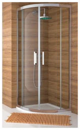 Pare douche semi circulaire avec deux portes coulissantes et deux panneaux fixes TR135 Kassandra
