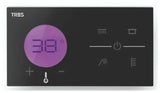 Mando termostático electrónico para ducha con acabado negro de Shower Technology TRES