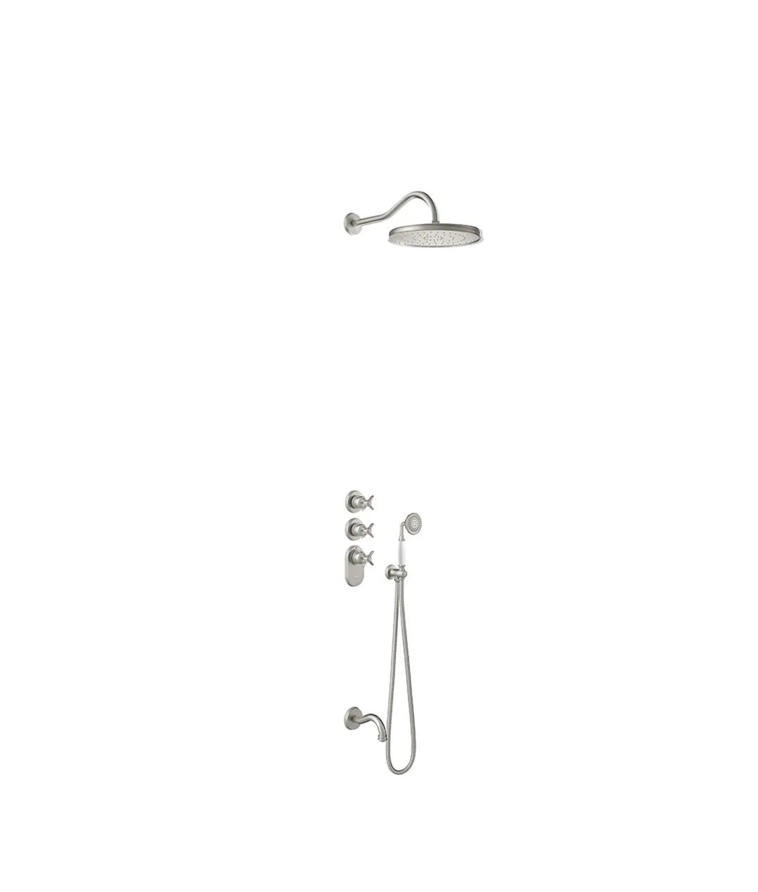 Pack de grifo termostático empotrado tres vías para bañera y ducha con regulador caudal acero Tres Clasic Tres 0