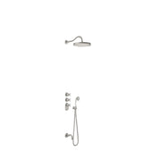 Pack de grifo termostático empotrado tres vías para bañera y ducha con regulador caudal acero Tres Clasic Tres