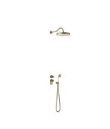 Pack de grifo termostático para ducha de dos vías con regulador de caudal acabado latón viejo mate Clasic TRES