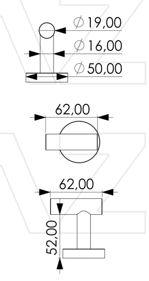 Percha de baño redonda en cromado acero inoxidable SUS304 de Valaz 1