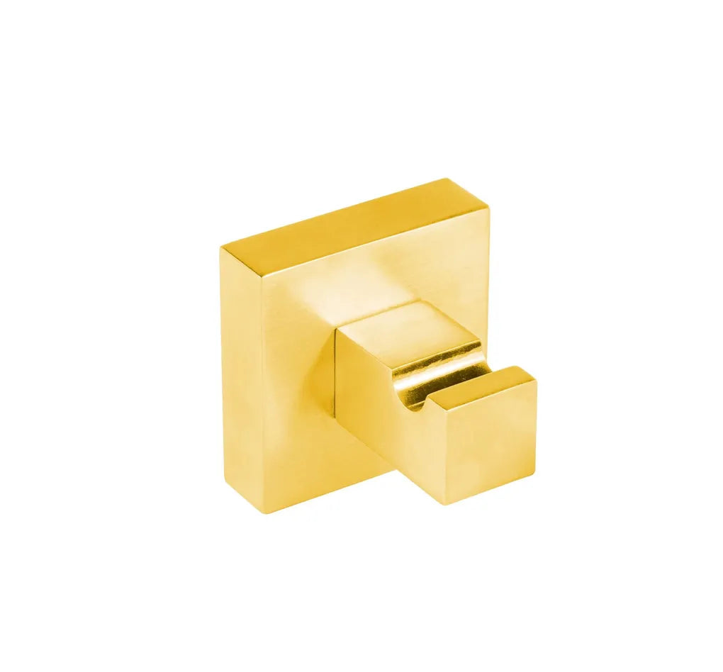 Percha para baño de latón con acabado oro mate Cuadro TRES 0