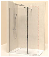 Porte rabattable pour paroi de douche en verre trempé avec profilé argenté brillant Vision Kassandra