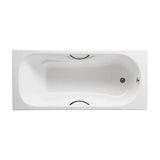 Bathtub rectangular fundición con fondo antideslizante y asas 160x75x42 cm Roca