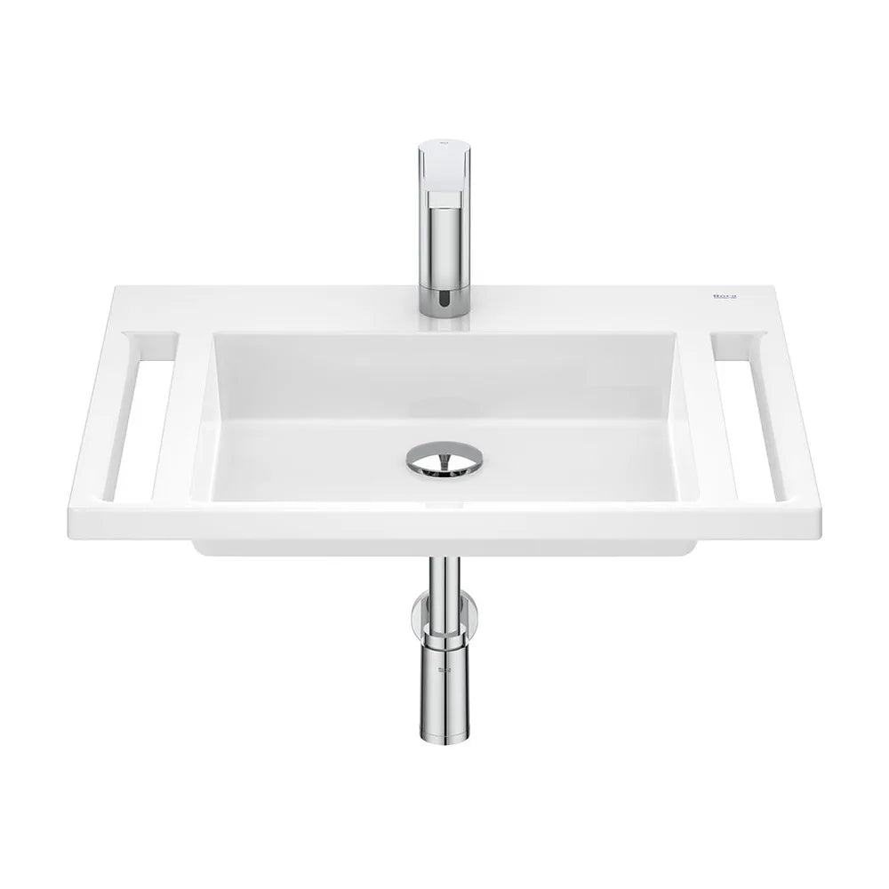 Lavabo mural de Stonex con toalleros integrados 65x55x13 cm Roca - Vista 2
