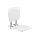 Asiento de ducha abatible portátil con respaldo blanco mate 50x37x49 cm Roca