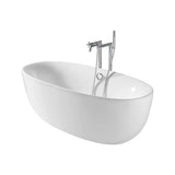 Bathtub acrílica freestanding oval 170x80x56 cm con faldón integrado y desagüe Roca
