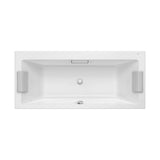Roca Double Inset Rectangular Acrylic Bathtub with Whirlpool 160x75x cm in White