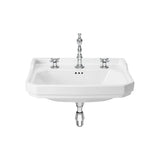 Lavabo Mural Porcelana con Tres Orificios Carmen 65x48x22cm White Roca