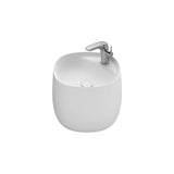 Lavabo mural con semipedestal integrado Fineceramic blanco mate 46x47x38 cm Roca