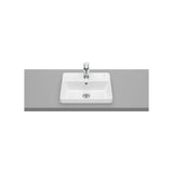 Lavabo de encimera cuadrado porcelana blanco 42x39x4 cm Roca