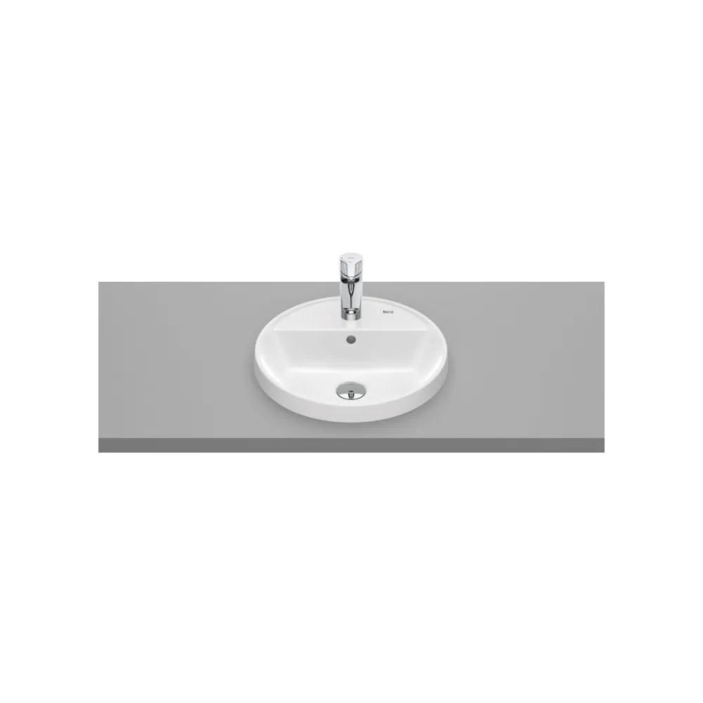 Lavabo de encimera redondo porcelana blanco 40x40x4 cm Roca - Vista 1