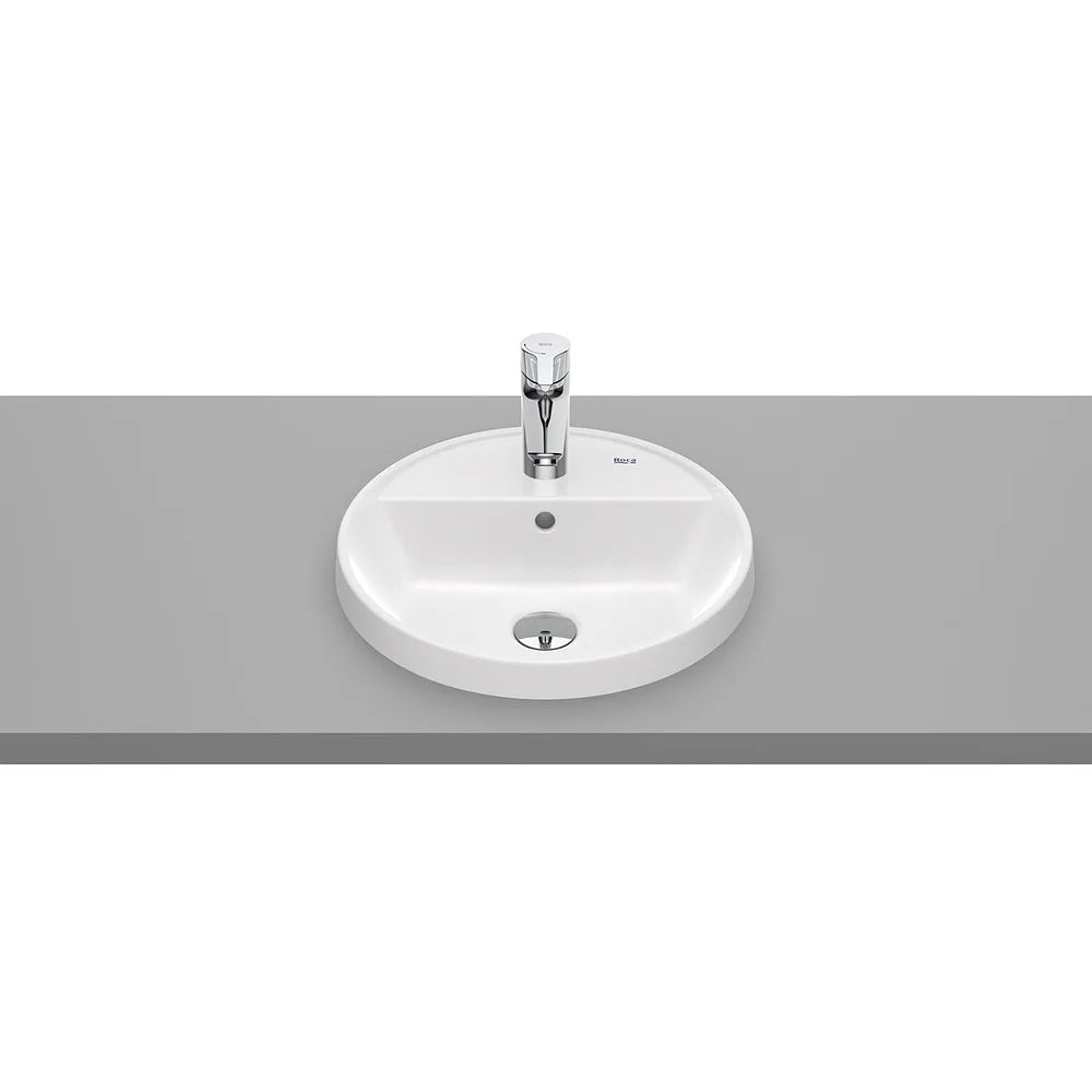 Lavabo de encimera redondo porcelana blanco 40x40x4 cm Roca - Vista 2