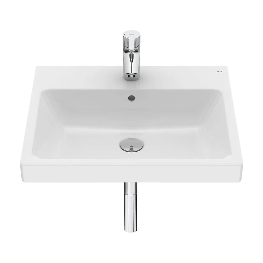 Lavabo mural rectangular porcelana blanco 55x46x17 cm Roca - Vista 2