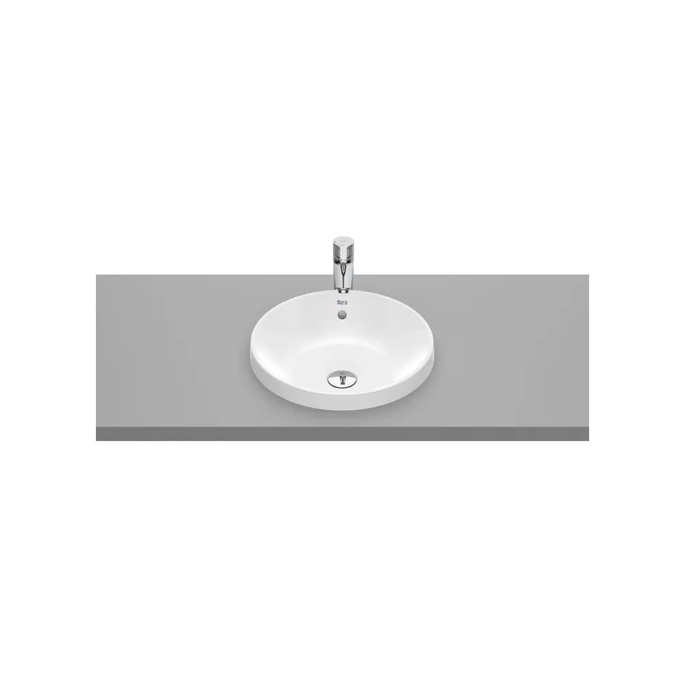 Lavabo de encimera redondo porcelana blanco 39x39x4 cm Roca - Vista 1