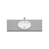 Lavabo de encimera redondo porcelana blanco 39x39x4 cm Roca