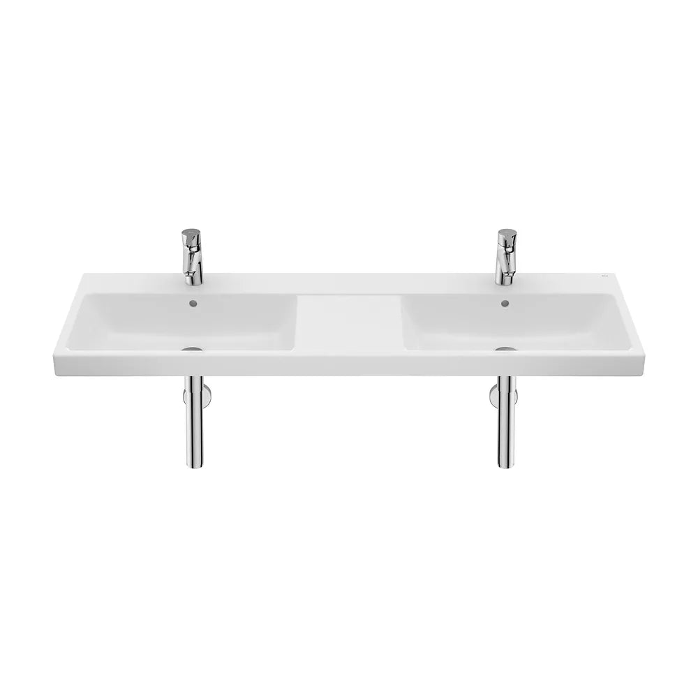 Lavabo Mural Doble Porcelana 5 Cm The Gap 140x46x17 cm Blanco Roca - Vista 2
