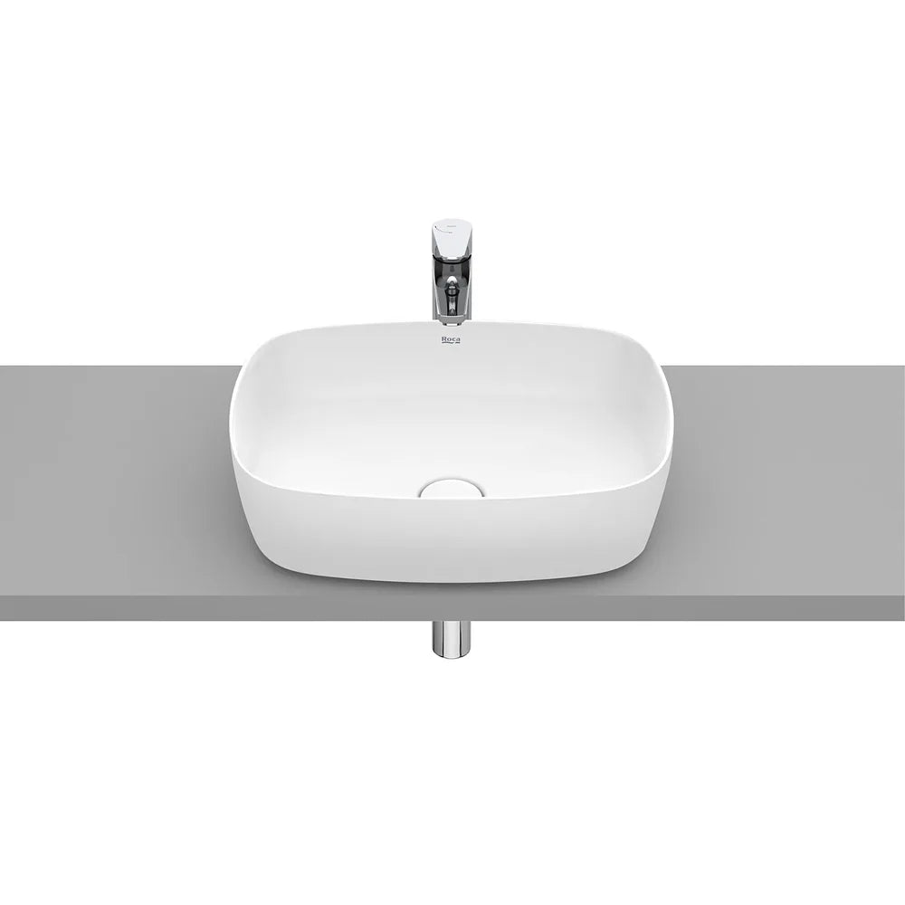 Lavabo Angular de Sobre Encimera Fineceramic Eidos 50x37x14cm Blanco Mate Roca - Vista 2
