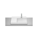Lavabo à poser rectangulaire 60 x 42 x 8 cm porcelaine blanche mate plage intégrée bonde incluse Roca