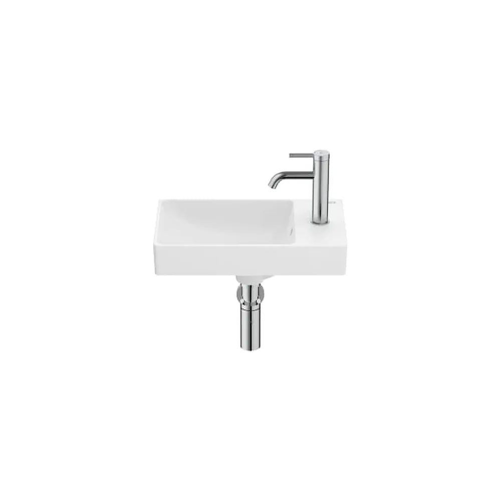 Lavabo Mural Compacto Asimétrico Fineceramic Ona 45x26x15cm Blanco Mate Roca - Vista 1