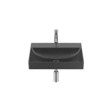 Lavabo mural rectangular Fineceramic 55x46x16 cm color negro mate Roca
