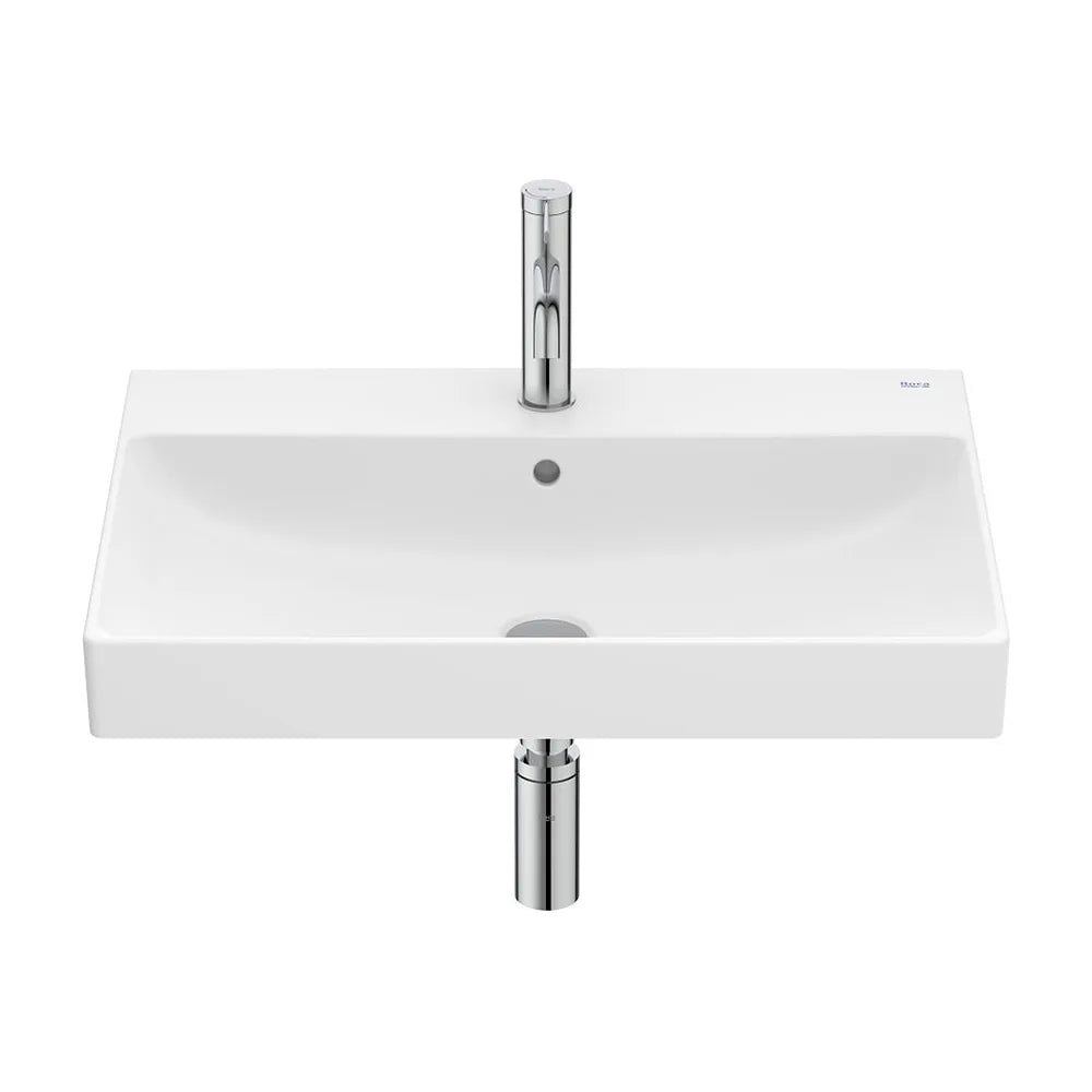 Lavabo mural rectangular 65x46x16 cm Fineceramic con fijación Blanco mate Roca - Vista 2