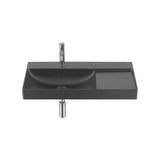 Lavabo asimétrico mural Fineceramic con cubeta izquierda y repisa derecha 80x46x16 cm Roca
