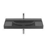 Rectangular Wall-Hung Fineceramic Washbasin with Integrated Shelf Ona 100x46cm Matte Black Roca