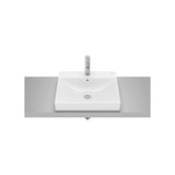 Lavabo de encimera cuadrado Fineceramic 50x45x8 cm blanco brillo Roca