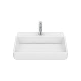 Lavabo mural rectangular porcelana 60x43x15 cm con un orificio para grifería Roca