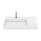 Asymmetric Wall-Hung Washbasin with Left Bowl and Integrated Shelf 80x43x15cm Roca