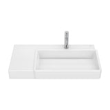 Lavabo asimétrico mural con cubeta derecha porcelana 80x43x15 cm Roca