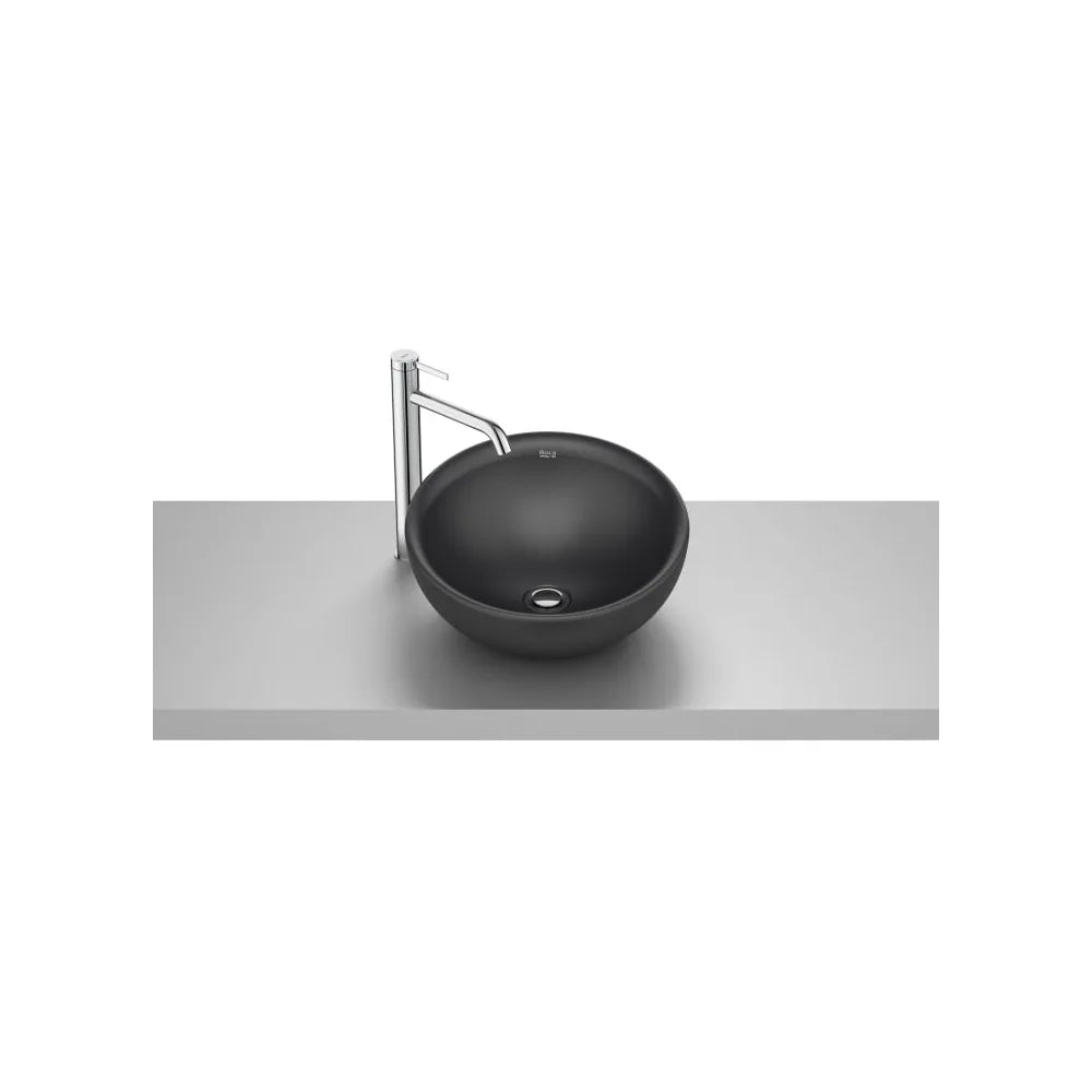 Lavabo de sobre encimera redondo porcelana negro 38x38x17 cm Roca - Vista 1
