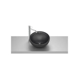 Lavabo de sobre encimera redondo porcelana negro 38x38x17 cm Roca