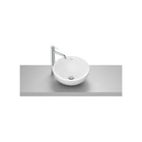 Lavabo de sobre encimera redondo porcelana blanco mate 38x38x17 cm Roca